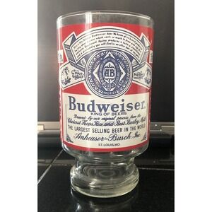 Vintage Anheuser-Busch Budweiser Footed Beer Glass‎ X Large 32oz King of Beers